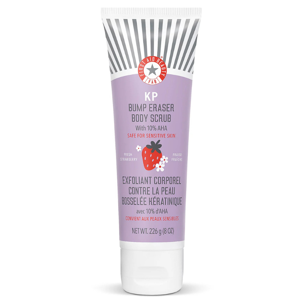 First Aid Beauty KP Bump Eraser Body Scrub 10% AHA Fresh Strawberry 8 oz